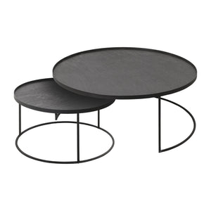 Large Tray Round Coffee Table Set