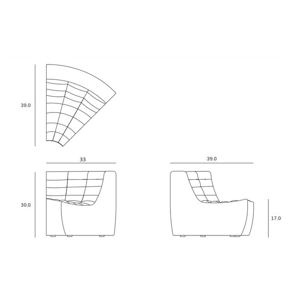 N701 45° Round Corner Sofa Module