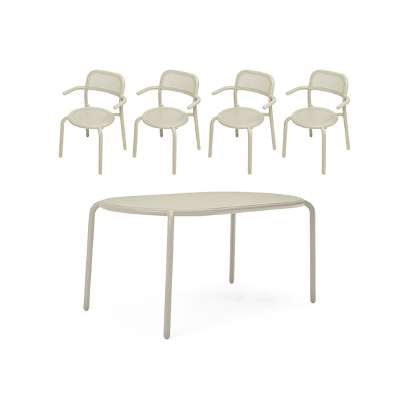 Toní Tavolo Table Set with Four Armchairs