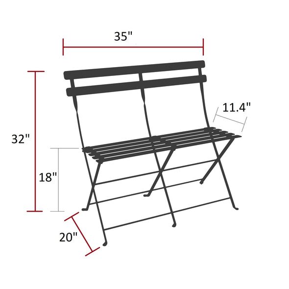 Bistro 2-Seater Bench