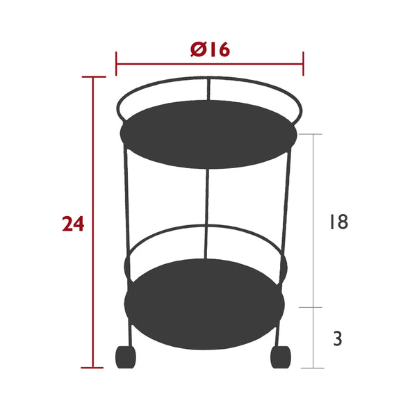 Guinguette Side Table with Wheels