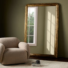 Antiqued French Louis Floor Mirror