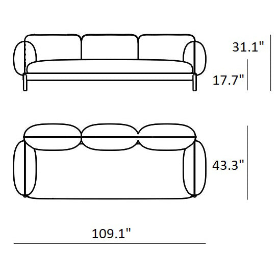 Tarantino 3-Seater Sofa