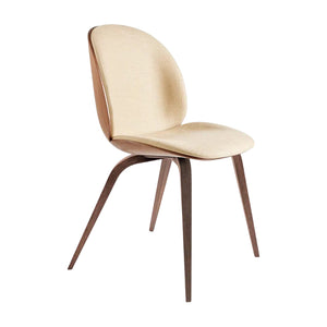 Beetle 3D Veneer Front Upholstered Dining Chair - Wood Base