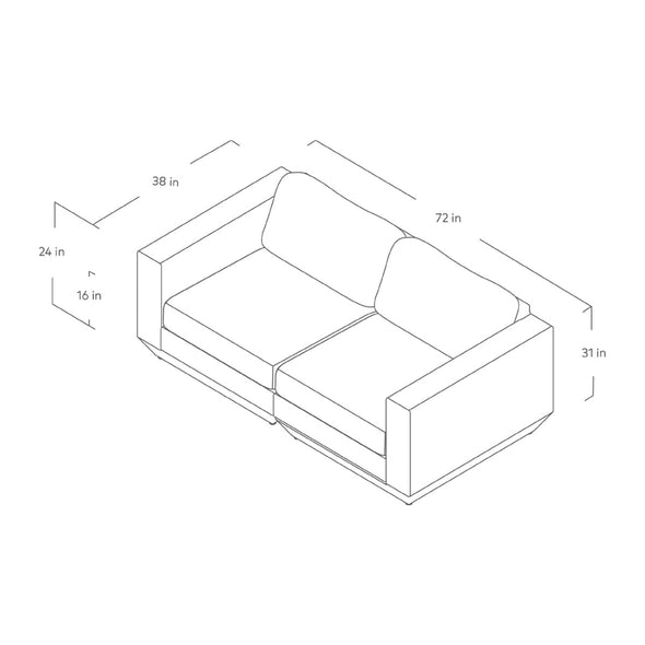 Podium Modular 2-piece Sofa