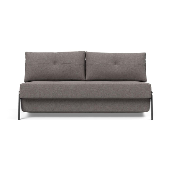 Cubed 2-Seater Armless Sofa Bed with Chrome Legs