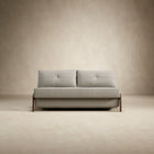 Cubed 2-Seater Armless Sofa Bed with Wood Legs