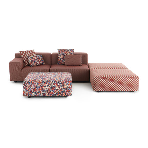 Plastics Outdoor Liberty 2-Seater Sofa with 3-Poufs