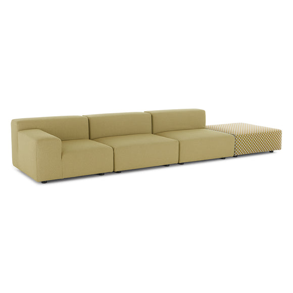 Plastics Outdoor Liberty 3-Seater Sofa with Pouf