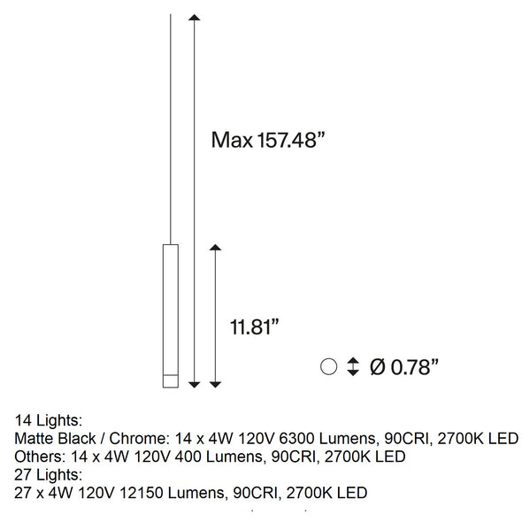 A-Tube Nano Multi-Light Rectangular Pendant Light