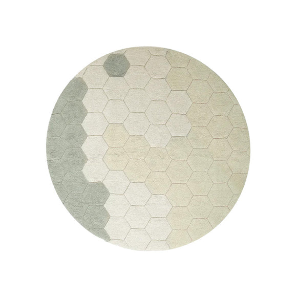 Honeycomb Round Washable Rug