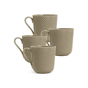 Rhombe Earth Mug with Handle (Set of 4)