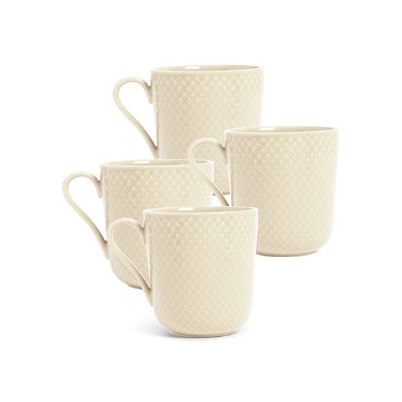 Rhombe Earth Mug with Handle (Set of 4)