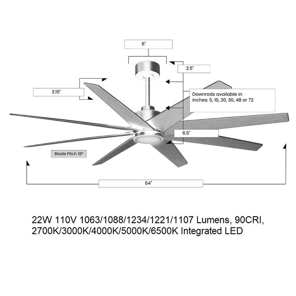 Ariella Outdoor Ceiling Fan With Light