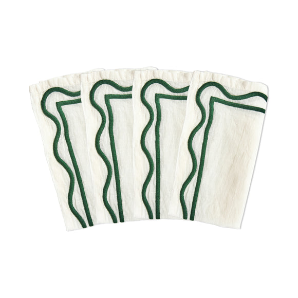 Colorblock Embroidered Linen Napkin (Set of 4)