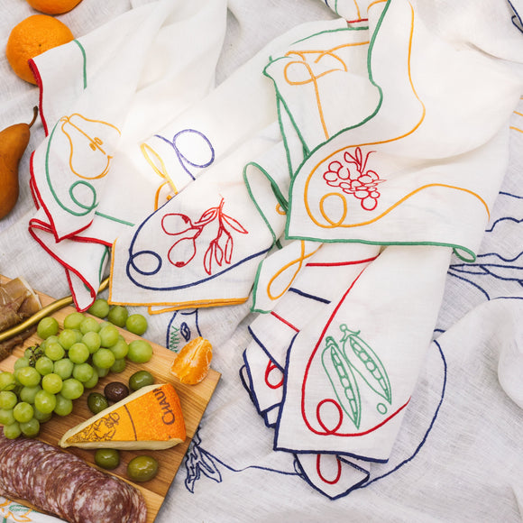 Fête Embroidered Linen Napkin (Set of 4)