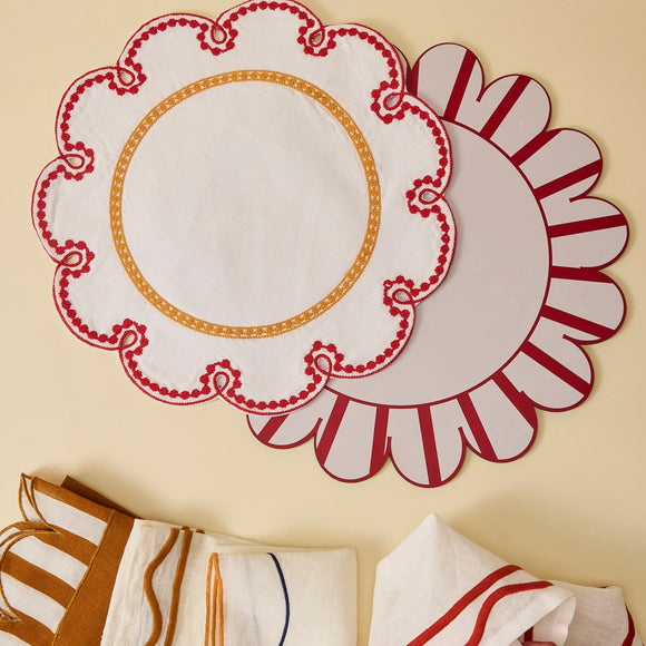 Fête Embroidered Linen Placemat (Set of 4)