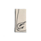 Line Drawing Seafood Embroidered Linen Napkin (Set of 4)