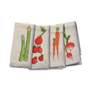 Still Life Embroidered Linen Napkin (Set of 4)