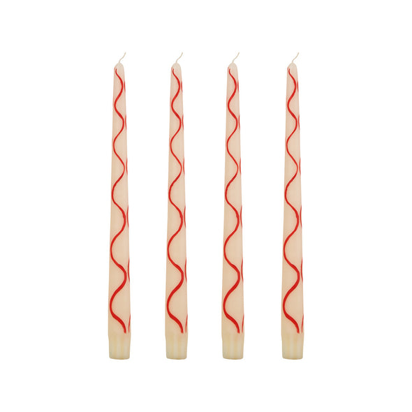 Still Life Hand-Painted Taper Candle (Set of 4)