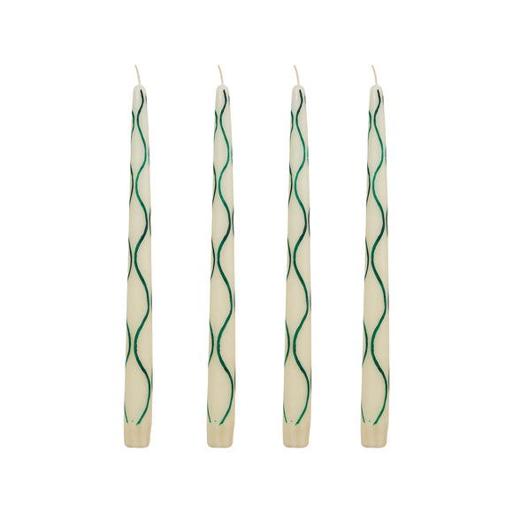 Still Life Hand-Painted Taper Candle (Set of 4)