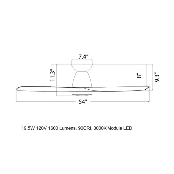 Skylark Indoor/Outdoor LED Flush Mount Ceiling Fan