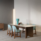 Rows Diagonal Dining Table with Marble Top