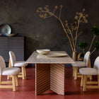 Rows Diagonal Dining Table with Marble Top