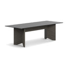 Rows Diagonal Dining Table with Glass Top