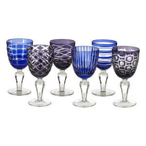 Cobalt Mix Wine Glass (Set of 6)