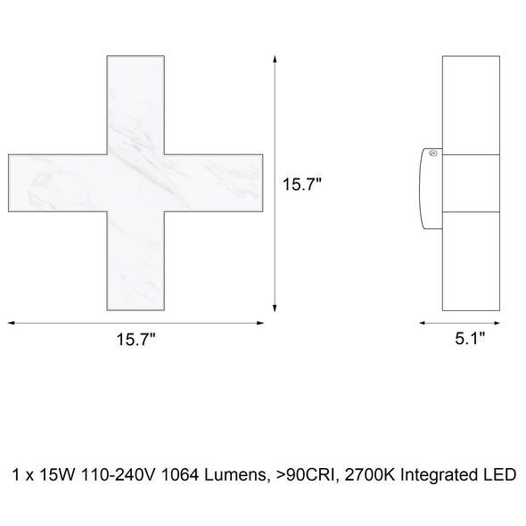 Plus Marble Wall Sconce