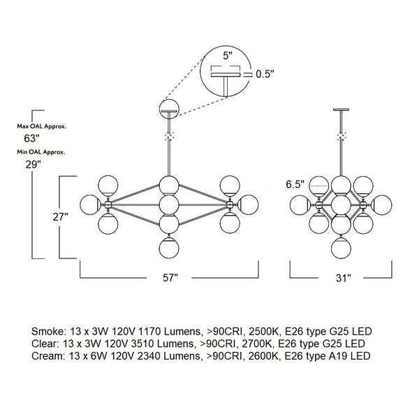 Modo Diamond LED Chandelier