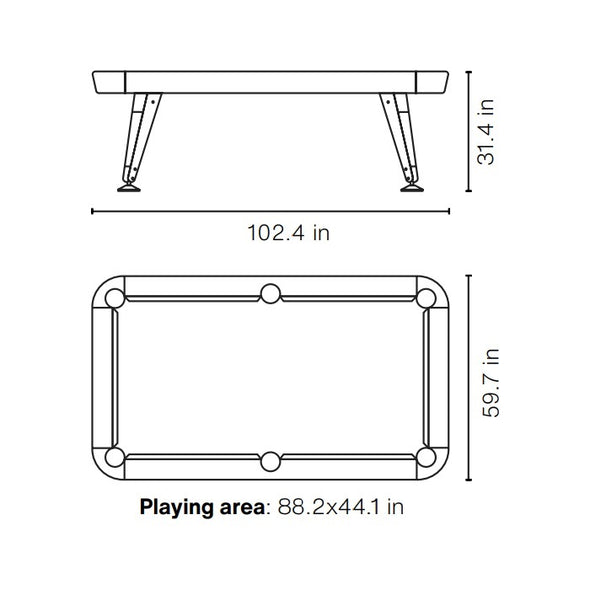 Diagonal Outdoor American Pool Table