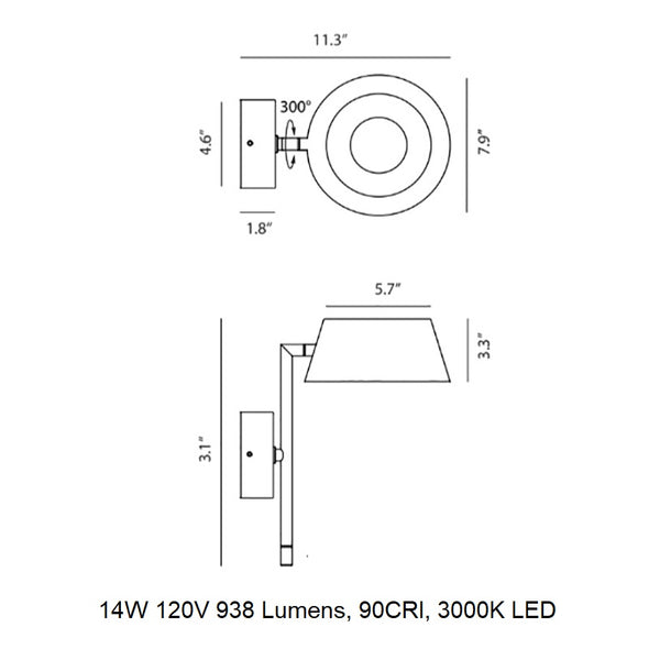 Olo XL WU Wall Sconce