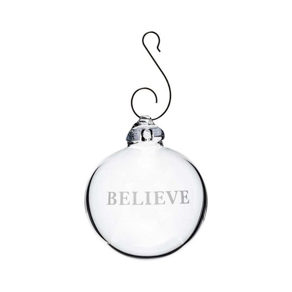 Engraved "Believe" Ornament