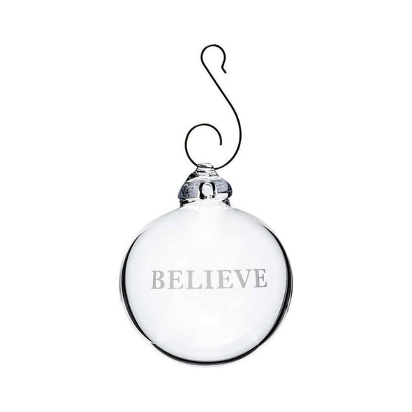 Engraved "Believe" Ornament