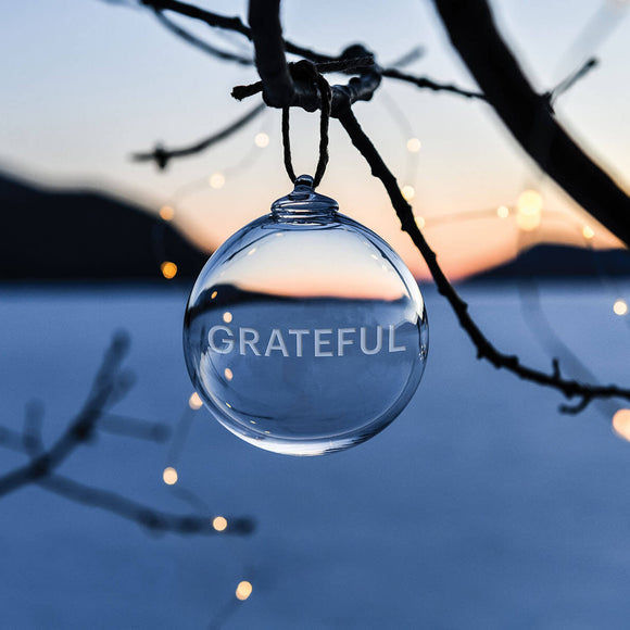 Engraved "Grateful" Ornament