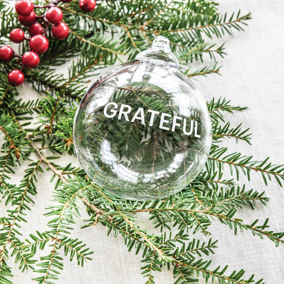 Engraved "Grateful" Ornament