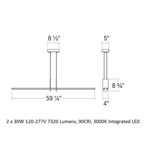 Fino Duo LED Linear Pendant Light