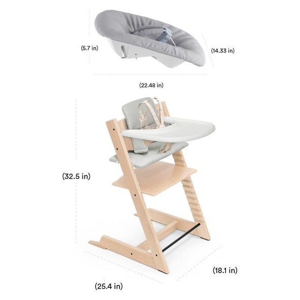 Tripp Trapp High Chair and Newborn Set with Tray