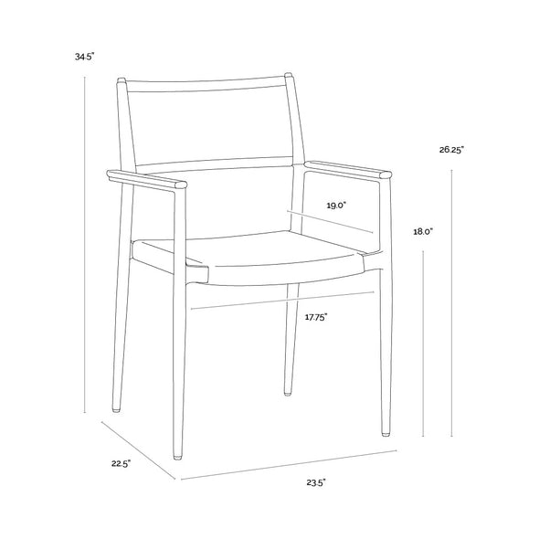 Nava Outdoor Stackable Dining Armchair (Set of 2)