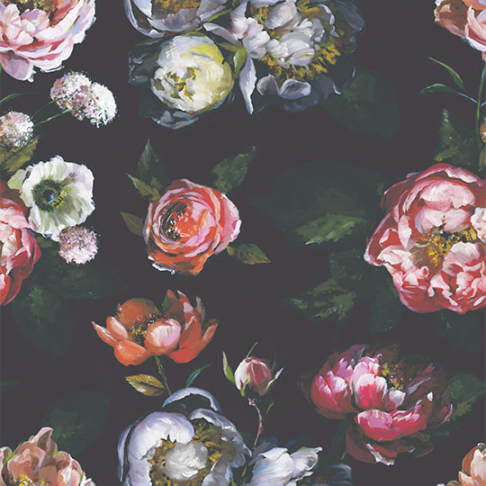 Moody Bloom Mural Wallpaper