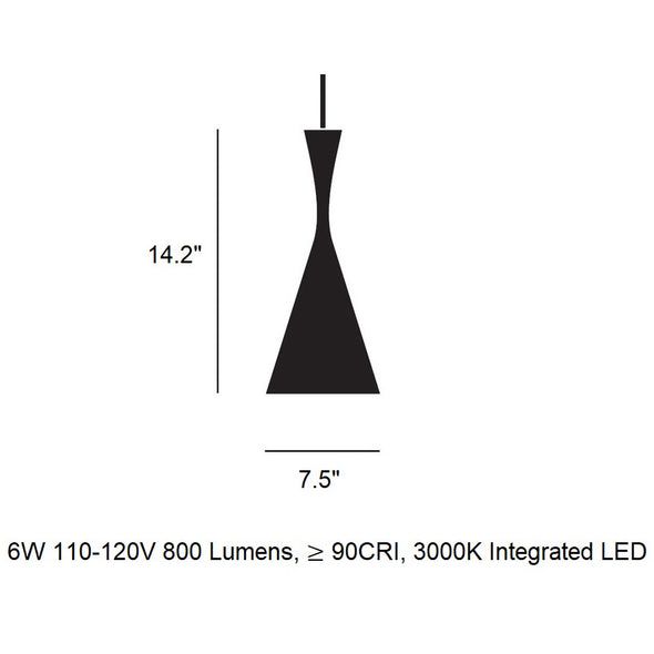 Unbeaten Tall LED Pendant Light