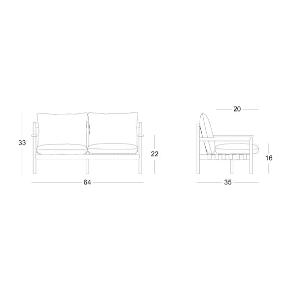 Oda Outdoor 2.5-Seater Lounge Sofa