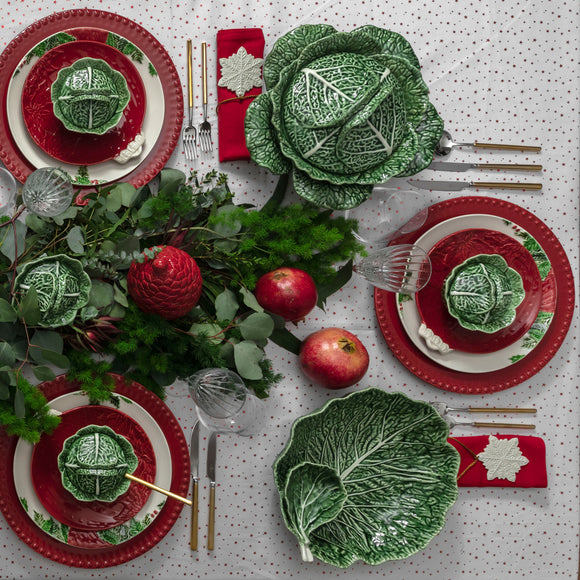 Cabbage Leaf Bowl/Platter with Bowl