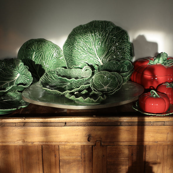 Cabbage Leaf Bowl/Platter with Bowl