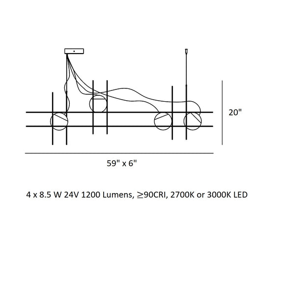 Plot Frame LED Linear Suspension Light