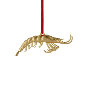 Christmas Shrimp Golden Ornament