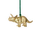 Christmas Triceratops Golden Ornament