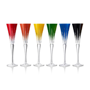 New Year Firework Mixed Flute Glass (Set of 6)